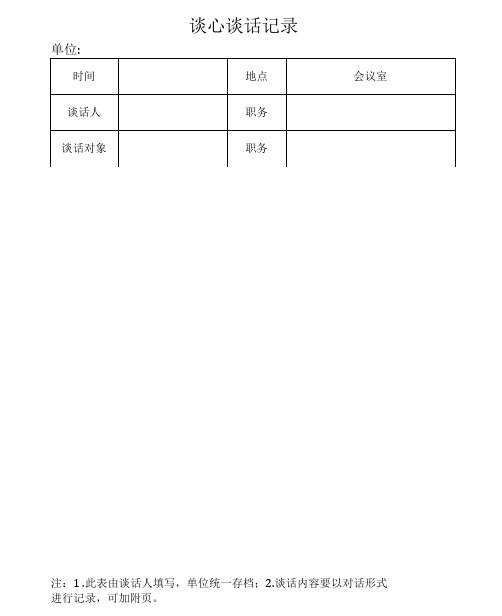 2020年党员各种谈心谈话记录加空白表(最全)