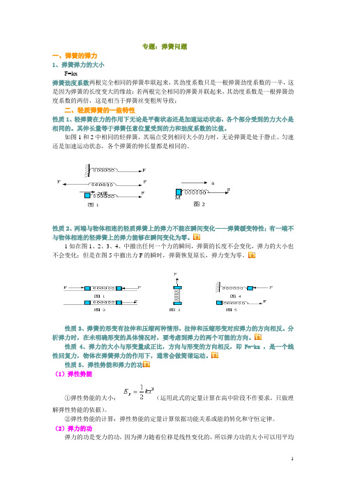 弹簧问题教师讲义