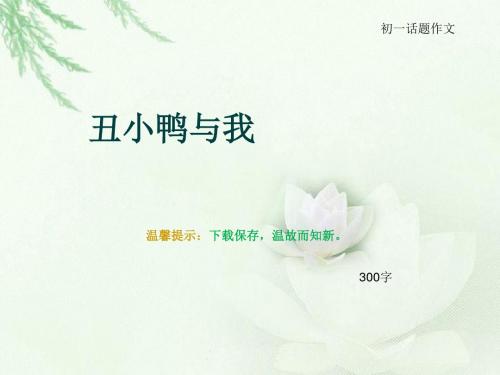 初一话题作文《丑小鸭与我》300字