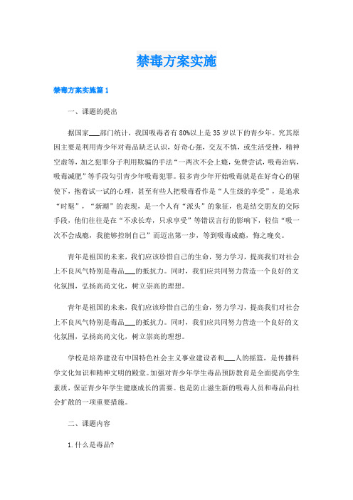 禁毒方案实施