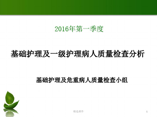 护理质量季度检查报告ppt课件