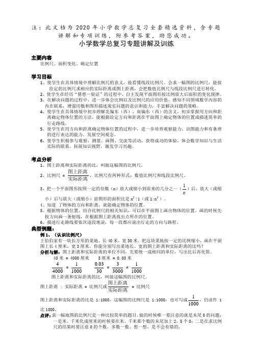 小学数学六年级毕业总复习：专题讲解及训练(全套)