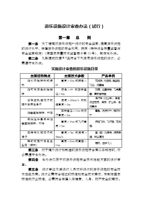 游艺机与游乐设施设计审查办法