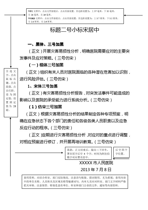 正规行文格式示意图