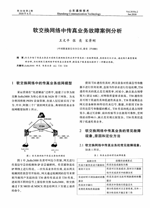 软交换网络中传真业务故障案例分析