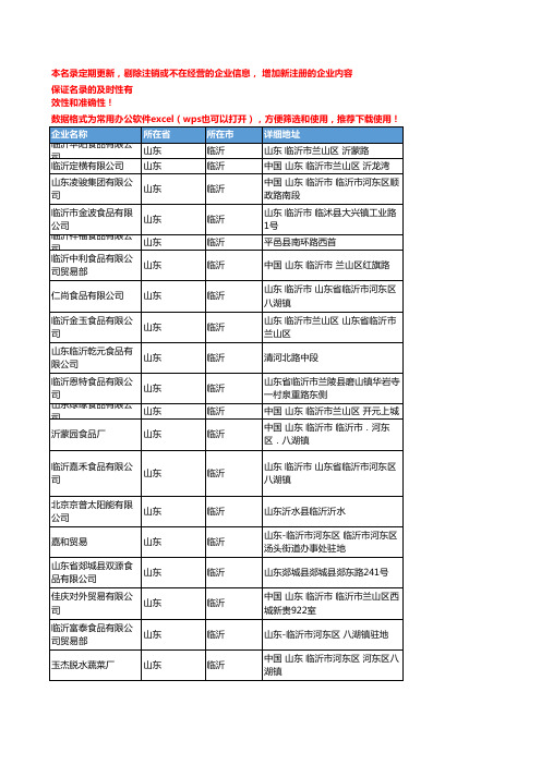 2020新版山东临沂脱水蔬菜企业公司名录名单黄页联系方式大全140家