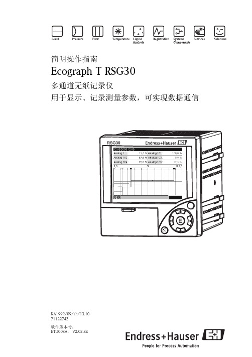 Endress+Hauser RSG30 多通道无纸记录仪简明操作指南说明书