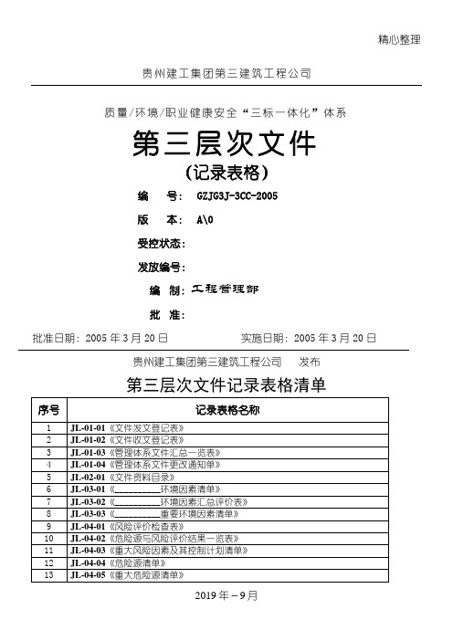 三公司体系三层次文件表单(正稿1)