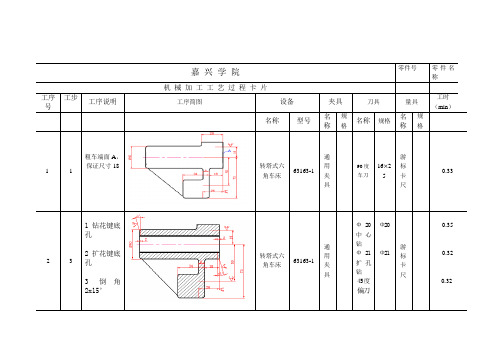 拨叉工艺过程卡