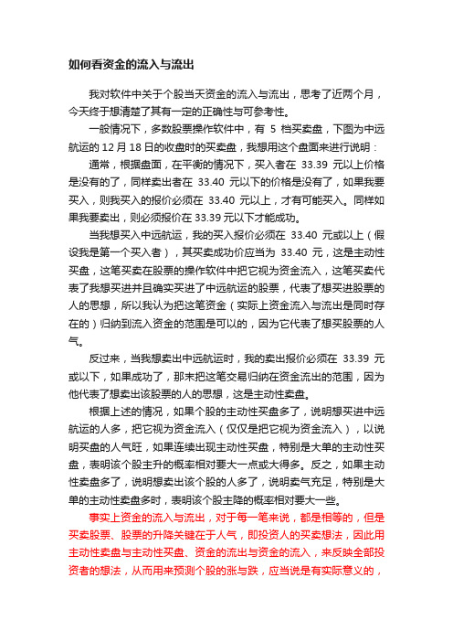 如何看资金的流入与流出