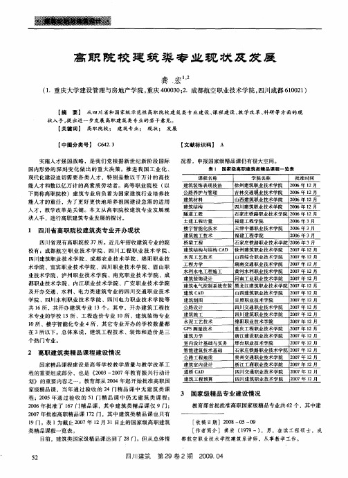 高职院校建筑类专业现状及发展