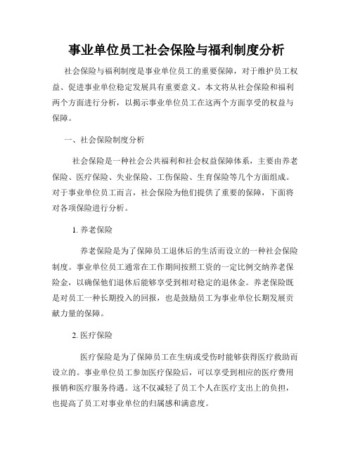 事业单位员工社会保险与福利制度分析