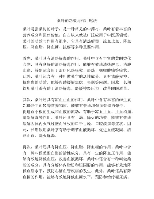 桑叶的功效与作用吃法