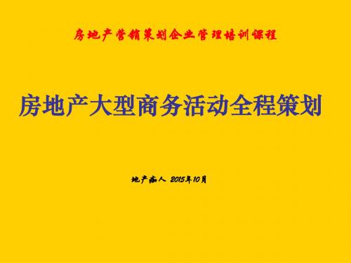 房地产大型商务活动全程营销策划培训讲义课件教程PPT模板