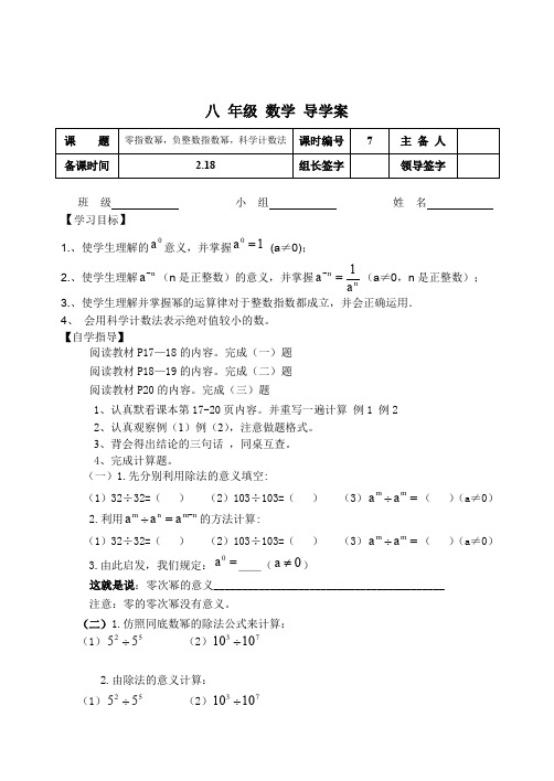 新华东师大版八年级数学下册《16章 分式  16.4 零指数幂与负整数指数幂  零指数幂与负整数指数幂》教案_13