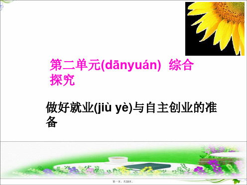 北京市高一政治上册必修第二单元综合探究做好就业与自主创业的准备课件