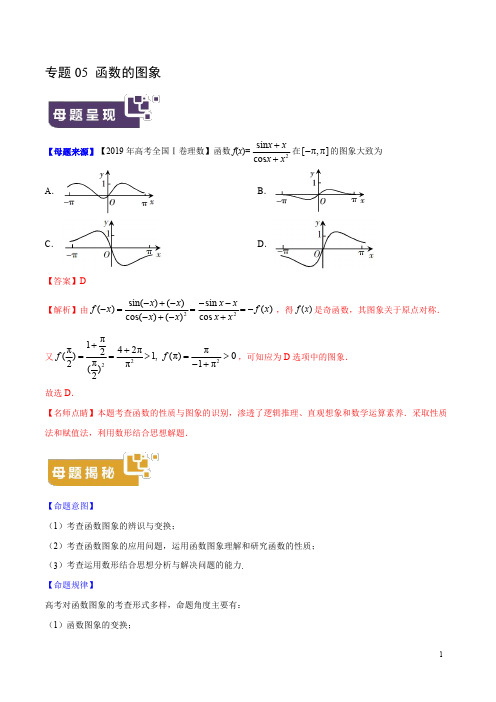 专题05 函数的图象-2019年高考理数母题题源系列(全国Ⅰ专版)(原卷版)