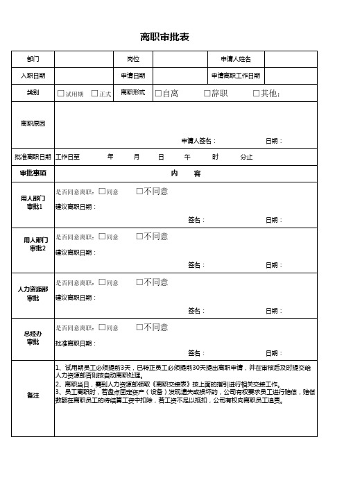 离职审批表 (2)