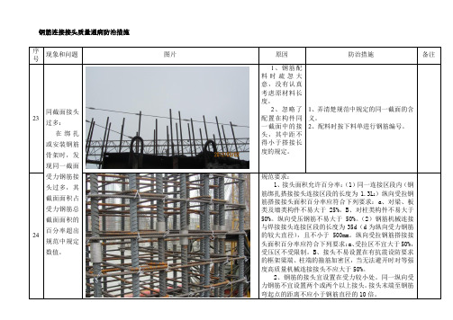 钢筋连接接头质量通病防治措施