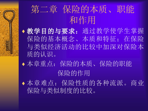 第三讲保险的性质、职能和作用