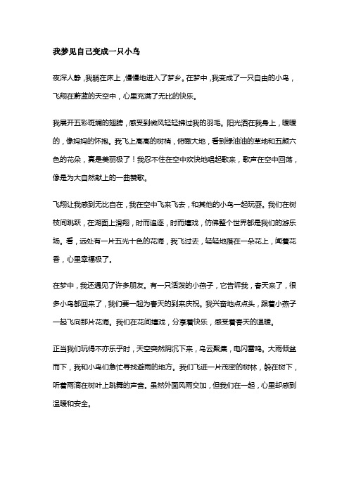 我梦见自己变成一只小鸟