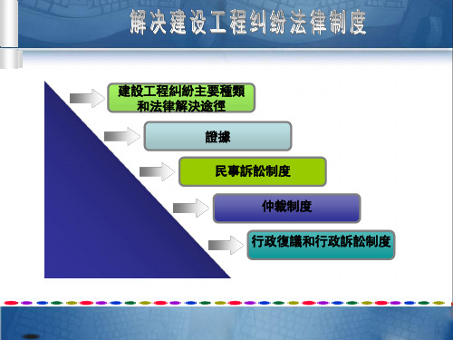 建设法规课件-解决建设工程纠纷法律制度