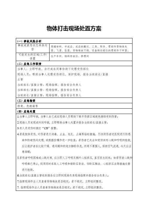 物体打击现场处置方案