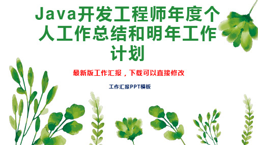 Java开发工程师年度个人工作总结和明年工作计划PPT模板下载