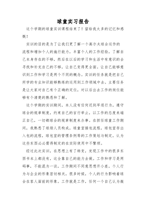 球童实习报告