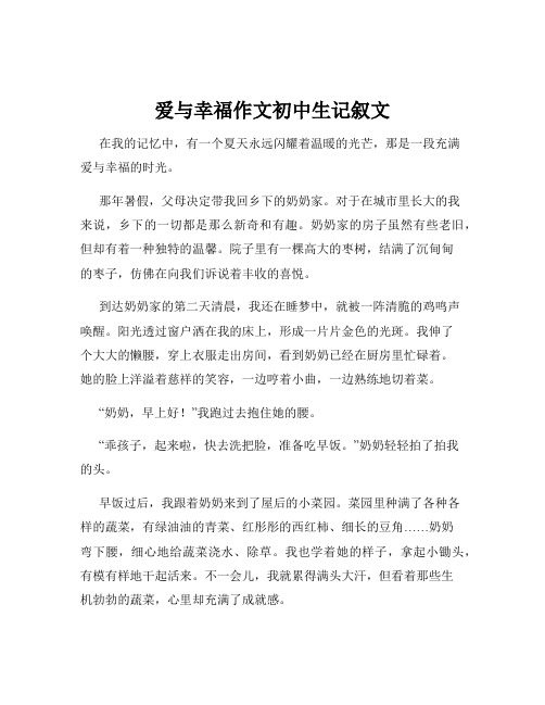 爱与幸福作文初中生记叙文