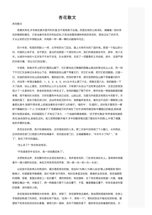 杏花散文——精选推荐