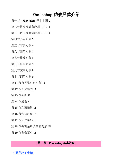 PS功能详细介绍