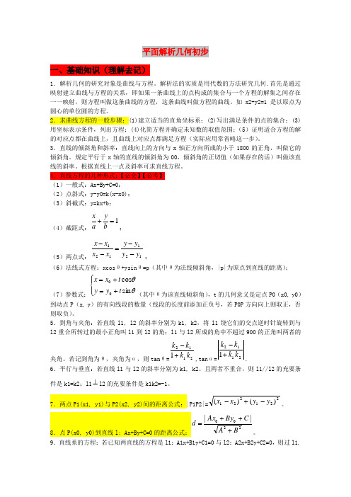 高考数学总复习系列 平面解析几何初步 必修2