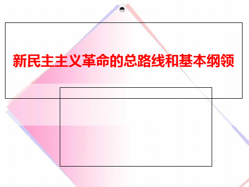 新民主主义革命的总路线和基本纲领ppt课件