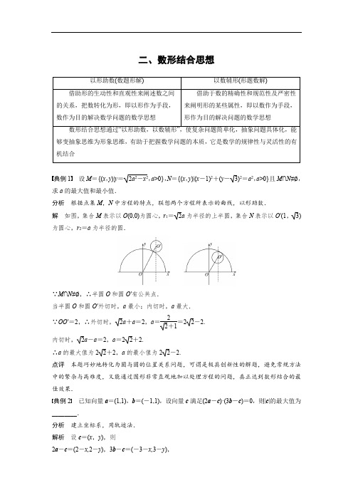 2018届高考数学理科二轮总复习练习：二、数形结合思想