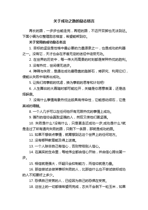 关于成功之路的励志格言