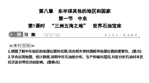 2019年春人教版七年级下册地理课件：8.1 中东 第1课时 “三洲五海之地” 世界石油宝库