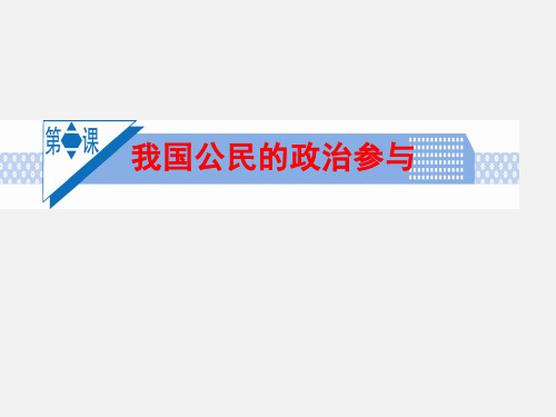 高考政治 复习 政治生活 第2课 我国公民的政治参与6 新人教版必修2