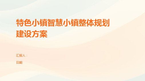 特色小镇智慧小镇整体规划建设方案