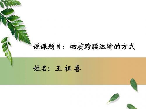 物质跨膜运输的方式说课