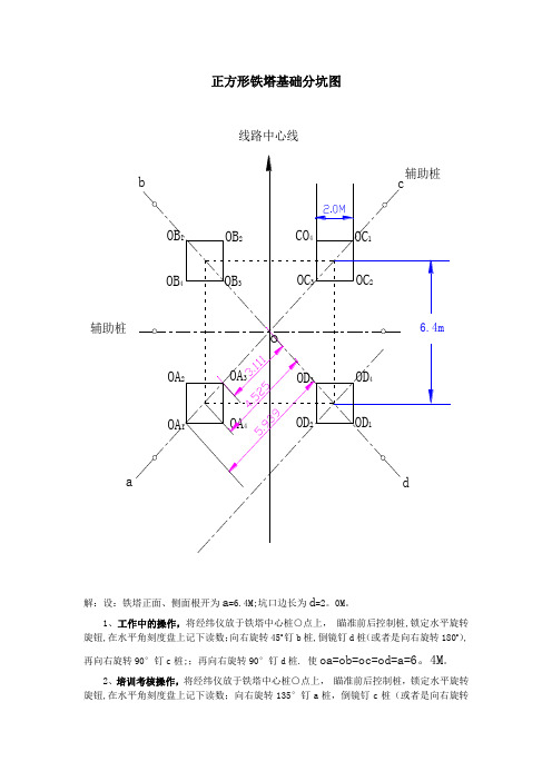 正方形铁塔基础分坑图【范本模板】