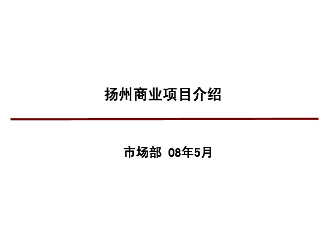 2008年扬州商业地产项目调查报告