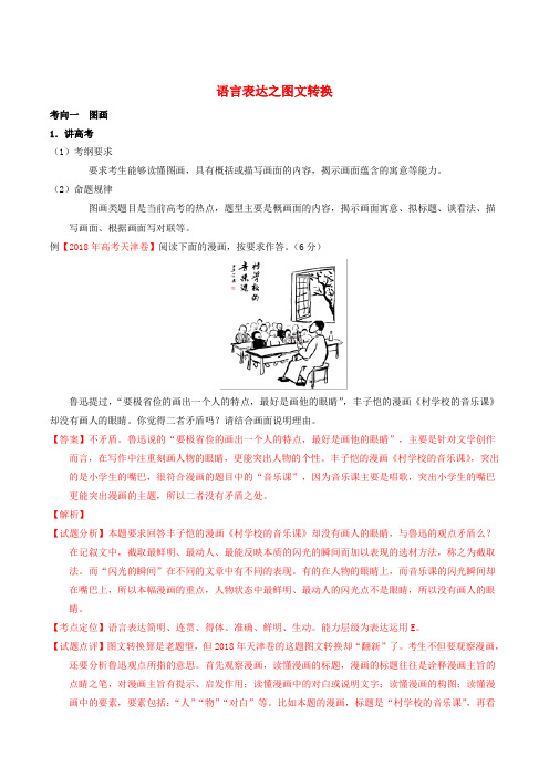 2019年高考语文二轮复习专题17语言表达之图文转换(讲)(含解析)