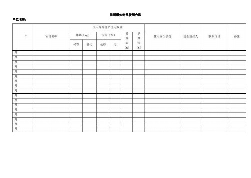 民用爆炸物品16种台账