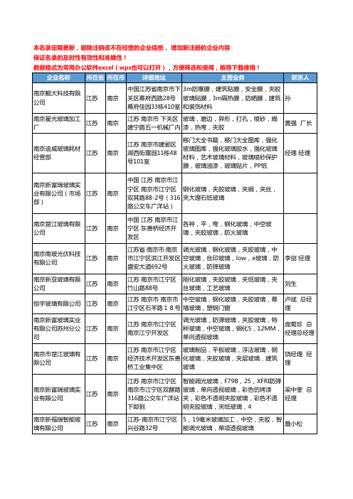 2020新版江苏省南京夹胶玻璃工商企业公司名录名单黄页大全22家