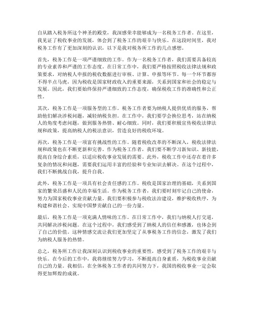 税务所工作感想