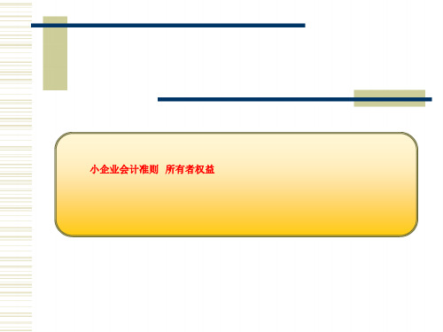 小企业会计准则  所有者权益