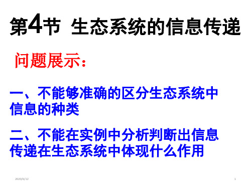 高中生物 人教版 必修3 第5章 生态系统及其稳定性 5.4生态系统的信息传递(共35张PPT)