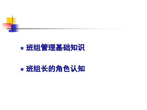 精选班组管理基础知识与班组长角色认知