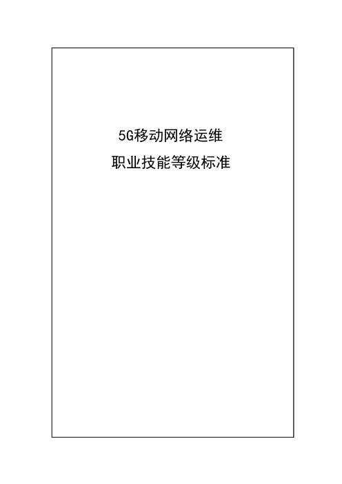 58-5G移动网络运维职业技能等级标准